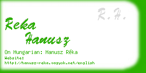 reka hanusz business card